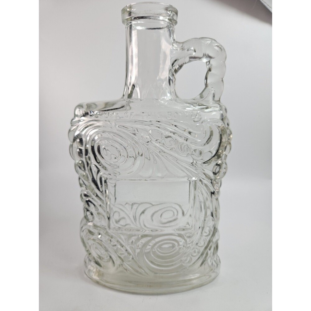 VTG Old Forester KY Whiskey Bottle Decanter Kimble Glass Co Embossed Swirls 50's